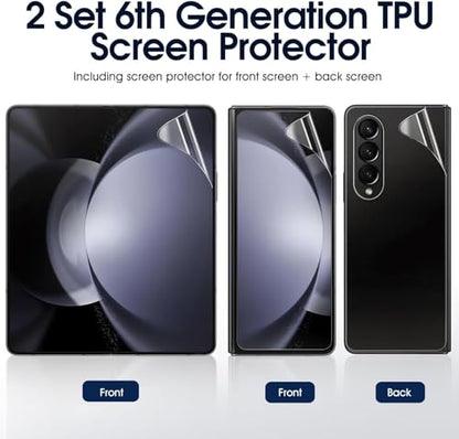 2 Sets Screen Protector for Samsung Galaxy Z Fold 6 7.6", High Definition Clear Soft TPU Screen Protector, 2 Front + 2 Inner Flexible Film Hydrogel, Self-Healing, Bubble-Free - size: Samsung Galaxy Z Fold 6