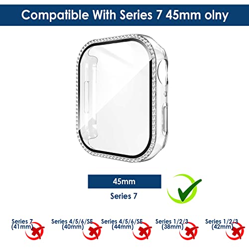 Simpeak 5 Pack Bling Screen Protector Case Compatible with Apple Watch 38mm 42mm 40mm 44mm 41mm 45mm Series 10 42mm 46mm, Protector Case Replacement for iWatch Series 10 9 8 7 6 5 4 3 2 1 Ultra 1 2 (45mm) - size: 45mm