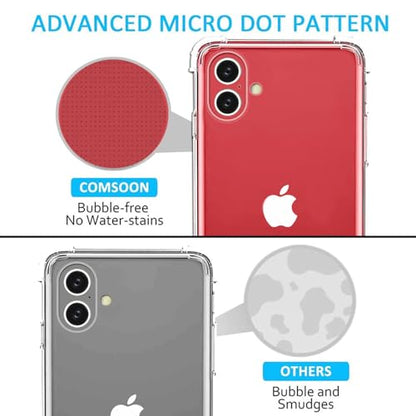 I&H for iPhone 16 6.1 inch Case Crystal Clear Non-Yellowing, Shockproof, Anti-Scratch, Transparent Soft Back Cover