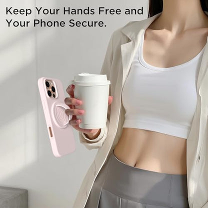 Magnetic Phone Grip for MagSafe, Silicone Ring Grip, Lovely Pink - color: Lovely Pink