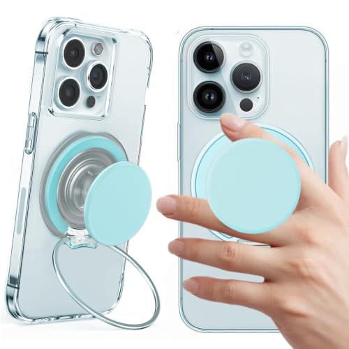 AUROX Magnetic Phone Grip for Magsafe Phone Grips, Transparent Grass Green - color: Transparent Grass Green