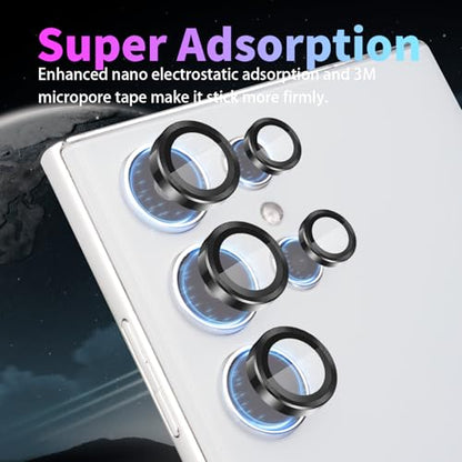 Camera Lens Protector for Samsung Galaxy S24 Ultra, Black - color: Black