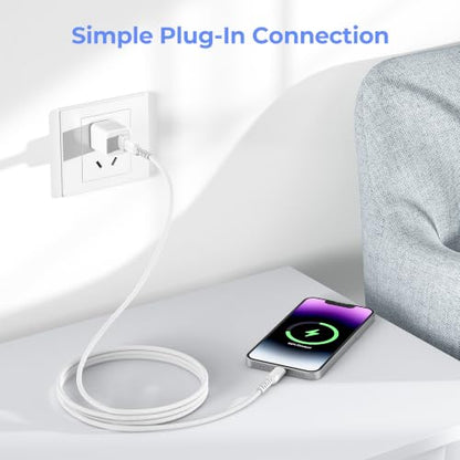 Elebase USB C to Lightning Charger Cable 3.3FT with USB Adapter - color: Straight-White, size: 3.3 FT