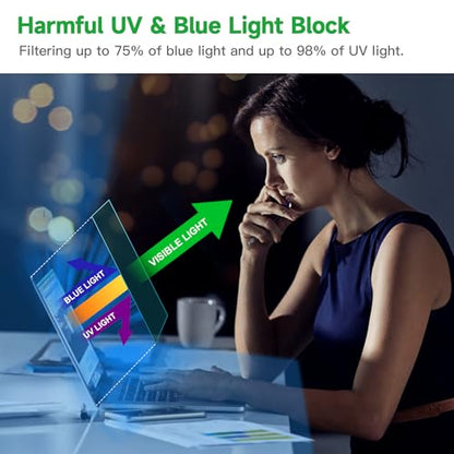 2 Pcs 17.3 Inch Anti Blue Light Screen Protector, Reduce Eye Strain Matte Anti Glare Computer Screen Cover, Blue Light Blocking Screen Protector for HP/Lenovo/Dell/ASUS/Acer/Samsung 17.3’’ with 16:9 - size: 17.3 inch