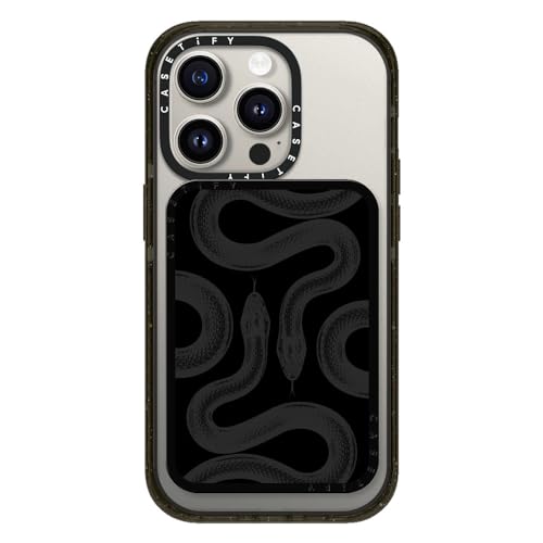 CASETiFY Snappy Card Holder Stand Compatible with Magsafe - Black Kingsnake - color: Black Kingsnake