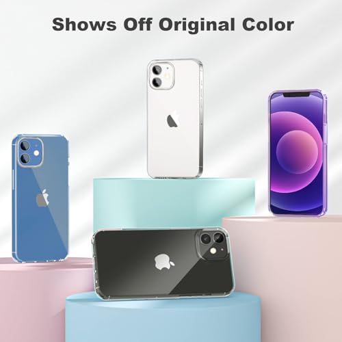 JJGoo Compatible with iPhone 12 and iPhone 12 Pro Case Clear, 2.5mm Thickness Heavy Duty Transparent Soft Anti-Scratch Protective Shockproof Bumper Cover Phone Case - color: Clear Heavy Duty