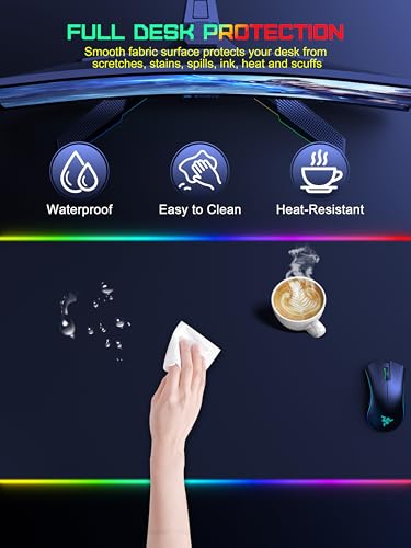 Wireless Charging RGB Gaming Mouse Pad, Desk Pad for MacBook, PC, Laptop - color: Rgb Black