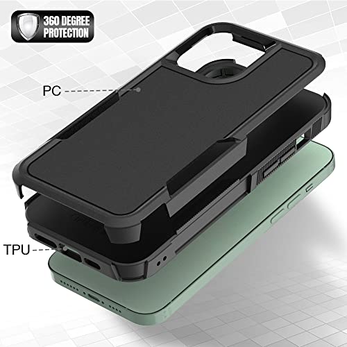Heavy‑Duty Rugged Anti‑Drop Shockproof Protective Phone Case for iPhone 14 Pro Max, Durable Protective Shell, Black - color: Black, size: iPhone 14 Pro Max