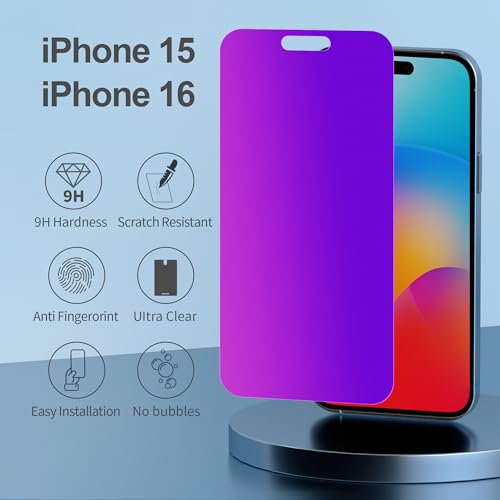 PDDKISS Compatible for iPhone 15/iPhone 16 Privacy Screen Protector - size: for iPhone 15 - 6.1 inch