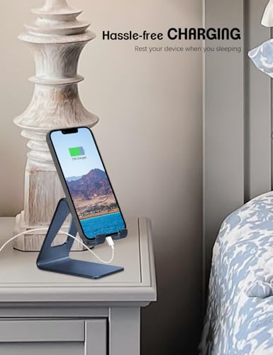 Aoviho Cell Phone Stand for Desk, Aluminum Phone Holder,Navy Blue - color: Navy Blue