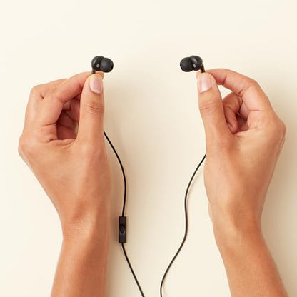 Amazon Basics Wired Earbuds with Microphone, In-Ear Headphones, 3.5mm Jack, High Definition Sound, Secure Fit, 4.2 ft Cable, S/M/L Ear Tips, Black - size: 1 Pack, style: 3.5mm Aux