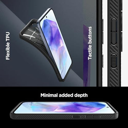 Spigen Liquid Air Designed for Galaxy A55 5G Case (2024) - Matte Black - size: Galaxy A55 5G
