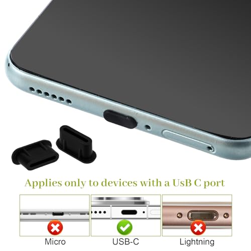 USB C Dust Plug, 20Pcs Silicone USB C Plug Cover Type-C Charging Port Cover