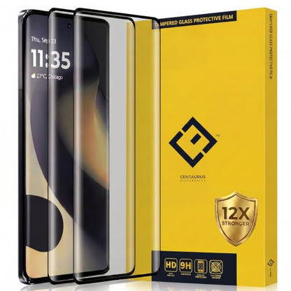 DUNSIHUI 2Pcs Moto Edge 2024 6.6" Screen Protector, 3D Curved Full Coverage Silk Anti-Scratch 9H HD Clear Tempered Glass Screen Protector Protective Film For Moto Edge 2024 (gen 5) 6.6 Inch