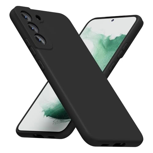 LoeoeL for Samsung Galaxy S22 Plus Phone Case Silicone, Minimalist Ultra Thin Slim Soft Rubber Gel Solid Color Matte TPU Cute Case for Women Men, Girly Plain Aesthetic Design & Camera Cover, Black - color: Black, size: S22 Plus