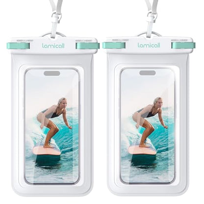 Lamicall Waterproof Phone Pouch Case Bag for iPhone 17 16 15 14 13 12 11 Pro Max Plus XS, Swimming Equipment Bags for 4-7inches White & White - color: White & White