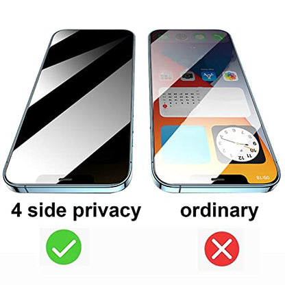 2 Pack 360 Degree Privacy Tempered Glass for iPhone 14 Pro Max Anti-Spy 4 Directions Screen Protector Film 4 Sides Anti-Peeping 6.7 inch - size: For iPhone 14 Pro Max