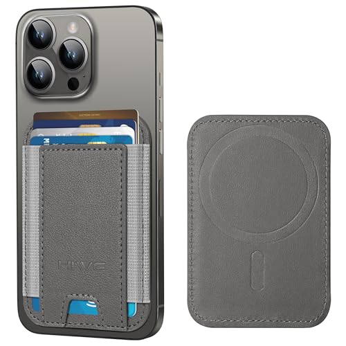 HiWe for MagSafe Wallet, 7 Cards Holder for Phone Case, RFID Blocking - color: Grey Wallet - Grey Band