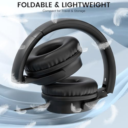 USB C Wired Over-Ear Headphones with Microphone - color: Black
