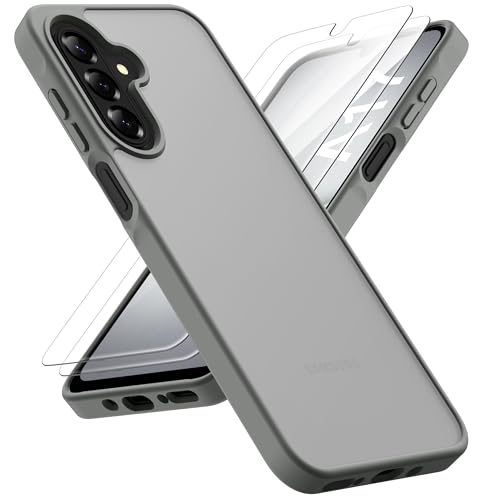 ORETECH for Samsung Galaxy A17 Case, Samsung Galaxy A17 5G Phone Case with 2 Pack HD Screen Protector, Translucent Matte Back Military Grade Shockproof Anti-Fingerprint Protective Cover - Grey - color: Translucent Back - Grey, size: Samsung Galaxy A17