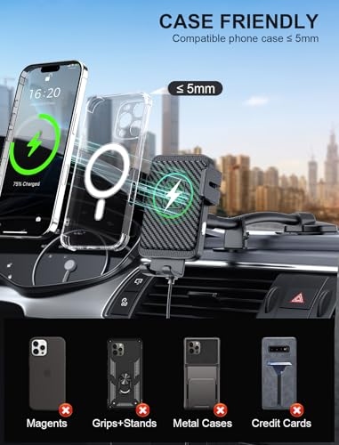 Wireless Car Charger Adjustable Gooseneck Dashboard Car Mount Fast Charging - style: Dashboard