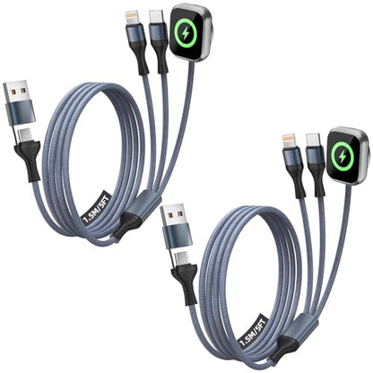 Cruise Essentials 2026,3 in 2 Multi Charging Cable for iPhone Watch Charger - color: Slate Gray, size: AC to C+L+iWatch