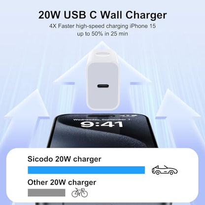 USB C Charger Block Fast Charging Box for iPhone 18 17 16 15 14 13 Pro Max - color: White-1
