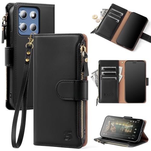 Shieldtop Compatible with Motorola Moto G Stylus 5G 2026/2025 Wallet Case with Card Holder,Women Men RFID Blocking PU Leather Flip Case Protective Cover Wrist Strap Credit Card Slots,Black - color: Black, size: Moto G Stylus 5G 2026 / 2025 - 6.7"