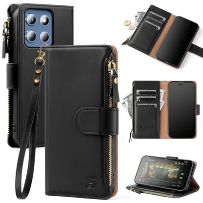 Shieldtop Compatible with Motorola Moto G Stylus 5G 2026/2025 Wallet Case with Card Holder,Women Men RFID Blocking PU Leather Flip Case Protective Cover Wrist Strap Credit Card Slots,Black - color: Black, size: Moto G Stylus 5G 2026 / 2025 - 6.7"