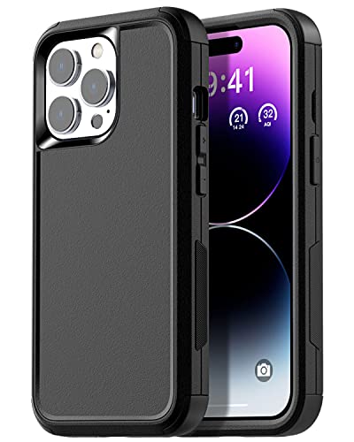 AICase for iPhone 14 Pro Max Case(6.7") Case,Heavy Duty 3-Layer Rugged Pocket-Friendly Phone Cover,Durable Military Grade Protection Shockproof/Drop Proof/Dust-Proof Protective for iPhone 14 Pro Max - color: Black