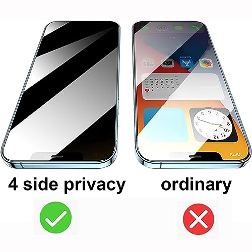 2 Pack 360 Degree Privacy Tempered Glass for iPhone 16 Pro Max Anti-Spy 4 Directions Screen Protector Film 4 Sides Anti-Peeping 6.9 inch - size: For iPhone 16 Pro Max