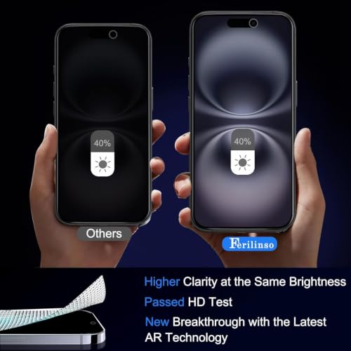 Ferilinso Privacy Screen Protector for iPhone 16 Plus, Tempered Glass - size: iPhone 16 Plus