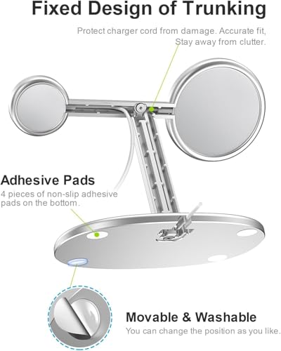 EWA 2-in-1 iPhone + Apple Watch Masafe Charger Stand, Aluminum Alloy (SIL) - color: Silver