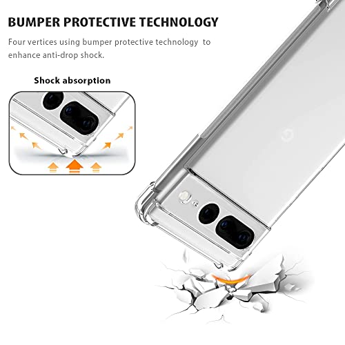 for Google Pixel 7 Clear Lanyard Case Adjustable Shoulder Neck Crossbody Strap Phone Cover Women Girls Soft Slim Bumper Shockproof Protective Mobile Case for Pixel 7 - Black - size: for Google Pixel 7
