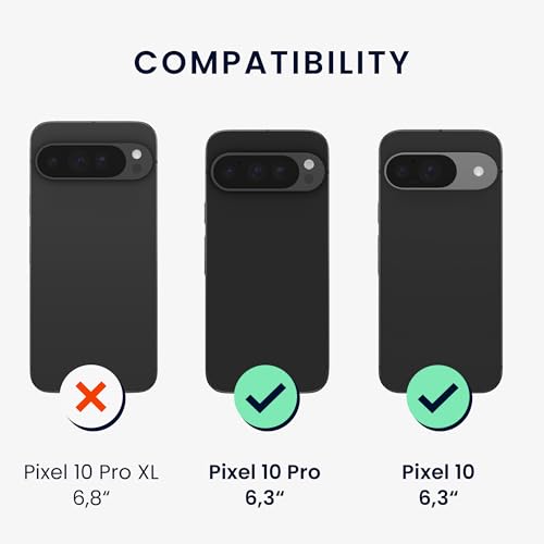 kalibri Aramid Fiber Case Compatible with Google Pixel 10 / Pixel 10 Pro - Case Super Slim Strong Protective Phone Cover - Black Matte - size: Pixel 10 / Pixel 10 Pro