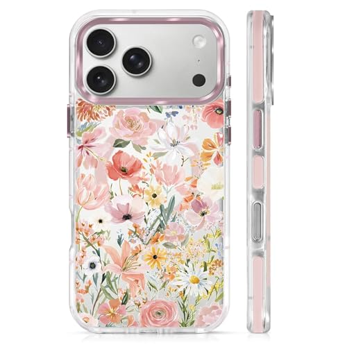 Clear Magnetic Case for iPhone 17 Pro Max, Slim Anti-Yellow Transparent Cover, Military Grade Protection, Phone Cases for iPhone 17 Pro Max, Spring Floral - color: A Spring Floral, size: Iphone 17 Pro Max