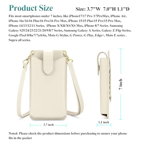 Peacocktion Small Crossbody Cell Phone Purse for Women, Lightweight Mini Small Crossbody Bags for Women with Card Slots - color: 11-beige