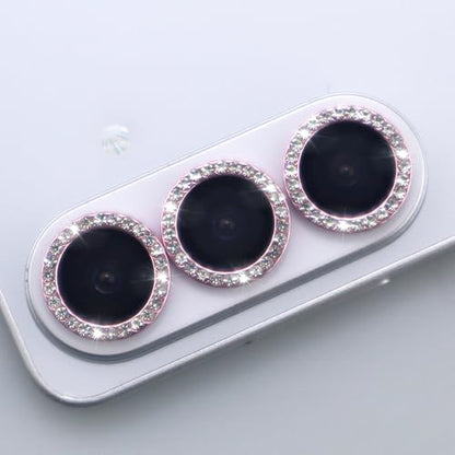 for Samsung Galaxy S26 / S26 Plus Camera Lens Protector, Bling Diamond Metal Ring Tempered Glass Lens Cover, Sparkly Rhinestone Accessories (Pink) - color: Pink