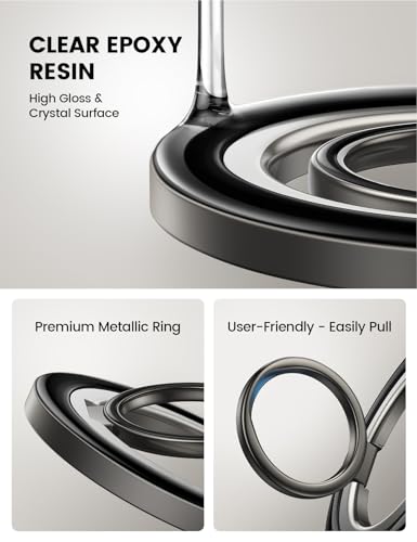 Lamicall [4.4lbs Ultra Magnet] Magnetic Phone Ring Grip for MagSafe - color: Crystal Black