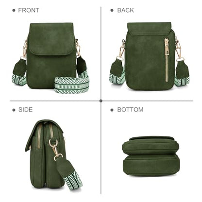 Fashion Small Crossbody Bags for Women Trendy Designer Cell Phone Purses | Adjustable Straps,with Card Holder,Detachable Wristlet Strap,small Cross Body Bag for Woman,Mini Bags,Travel Purse,Work,Gym - color: Darkgreen