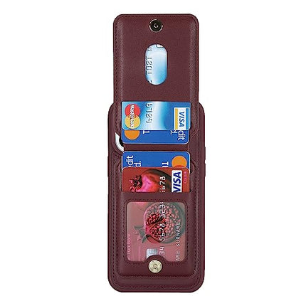 iCoverCase Wallet Case for iPhone 13 Pro Max/12 Pro Max Compatible with MagSafe, Magnetic Detachable Card Slots Holder PU Leather Kickstand Wireless Charging Case 6.7 Inch (Wine Red) - color: Wine Red