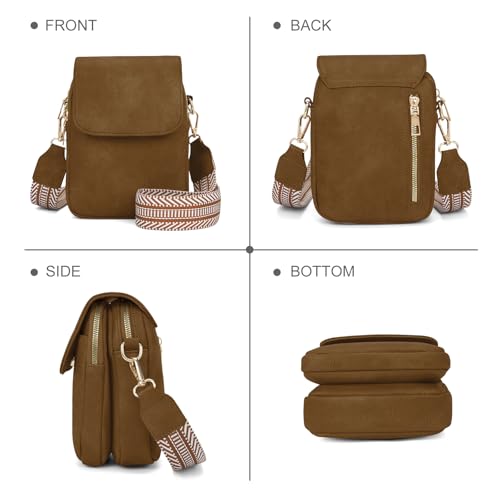Fashion Small Crossbody Bags for Women Trendy Designer Cell Phone Purses | Adjustable Straps,with Card Holder,Detachable Wristlet Strap,small Cross Body Bag for Woman,Mini Bags,Travel Purse,Work,Gym - color: Sandy Brown