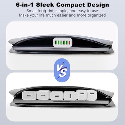 USB Charger Block, 6-in-1 50W Charging Blocks, Fast USB Wall Charger Plug