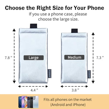 Thermal Phone Case,Prevent OVERHEATING in The Sun, Prevent Lower Temperatures to Extend Battery Life,for iPhone 17Pro Max/16Pro Max/GalaxyA54 (Silver, Large) - color: Silver, size: Large