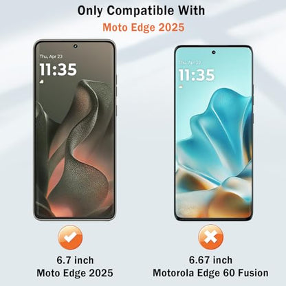 2 Pack Screen Protector for Motorola Edge 2025,Soft Flexible TPU Film Screen Protector for Moto Edge 2025,Full Coverage,HD Clear,Support Fingerprint Unlock,with Easy Installation Alignment Tool