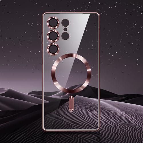 Hurgoer for Samsung Galaxy S22 Ultra Case.Soft TPU Electroplated Frame Cover with Clear Back.Drop Tested Protective Full Body Case.Thin Light Slim【Not Magsafe】 (Rose Gold, S22 Ultra) - color: Rose Gold, size: S22 Ultra