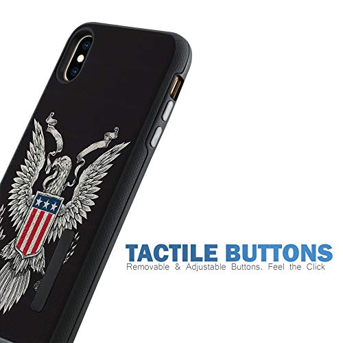 CasesOnDeck Case Compatible with [Apple iPhone X | iPhone Xs][Grip Tactical] iPhone Xs Hybrid Bump and Drop Protection Case Slim Fit Dual Layer Cover (Eagle USA Crest) - color: Eagle USA Crest