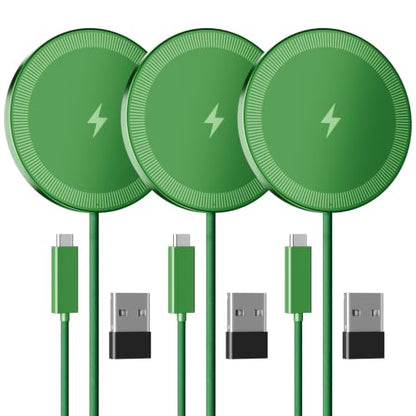 15W Magnetic Fast Charging Pad, Wireless Charger for Apple MagSafe - color: Dark Green*3