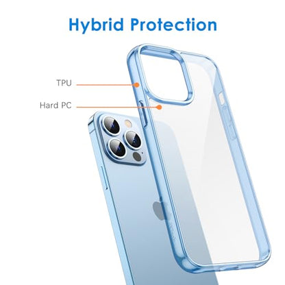 JETech Case for iPhone 13 Pro Max, Anti-Yellowing, Sierra Blue | Shockproof Protection, Scratch Resistant Hard PC Back, Durable Transparent TPU Bumper - color: Sierra Blue