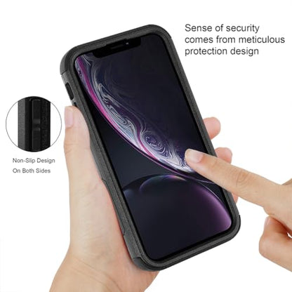 Co-Goldguard Case for iPhone XR, [3-Layer][Shockproof] [Dropproof] for iPhone XR Phone Case, Heavy Duty Protection Case for iPhone XR, 6.1 inch (Black) - color: Black